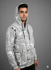 NEWSPAPER ZIPPER HOODIE